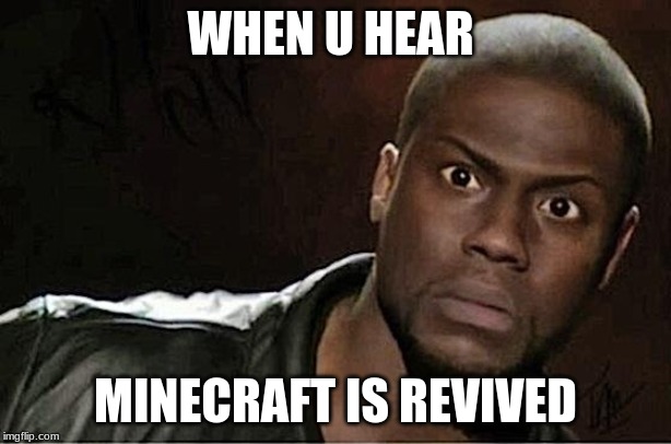 Kevin Hart | WHEN U HEAR; MINECRAFT IS REVIVED | image tagged in memes,kevin hart | made w/ Imgflip meme maker