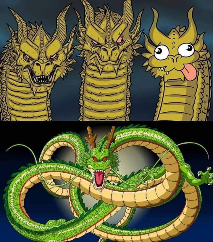 High Quality Dragon and Shenron Blank Meme Template
