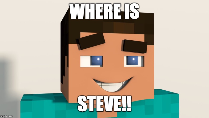 WHERE IS; STEVE!! | image tagged in minecraft alpha | made w/ Imgflip meme maker