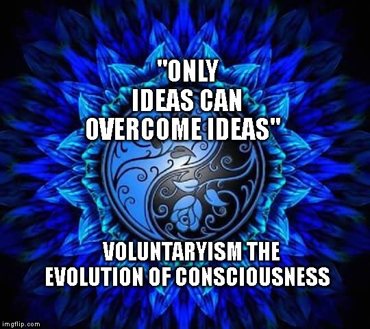peace | "ONLY IDEAS CAN OVERCOME IDEAS"; VOLUNTARYISM THE EVOLUTION OF CONSCIOUSNESS | image tagged in peace | made w/ Imgflip meme maker