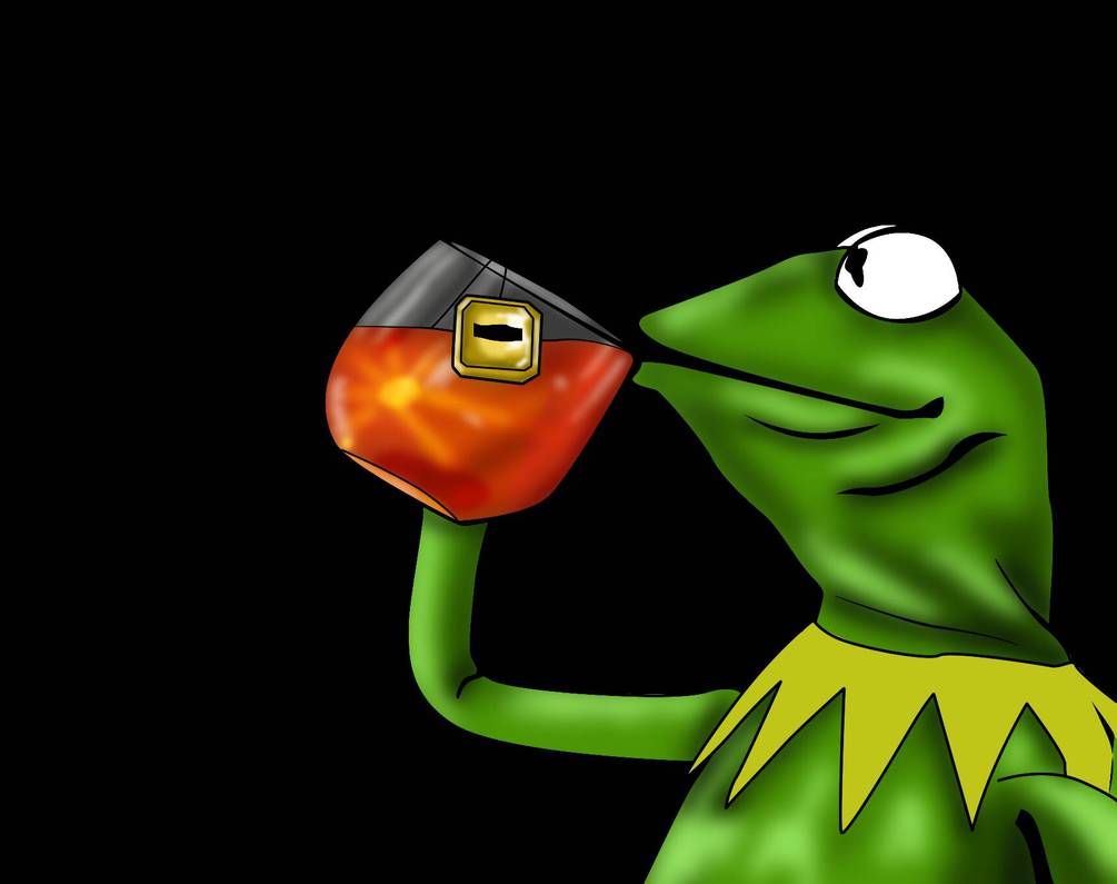 High Quality Kermit drinking tea deviantart Blank Meme Template