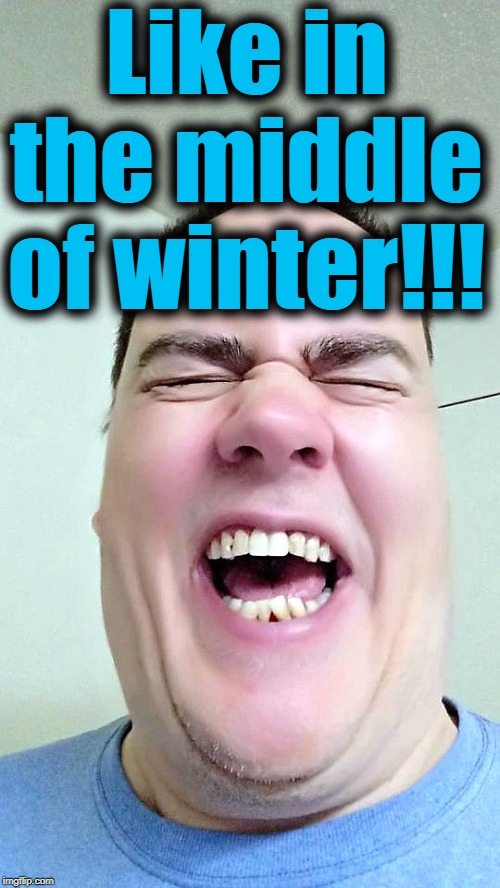 lol | Like in the middle of winter!!! | image tagged in lol | made w/ Imgflip meme maker