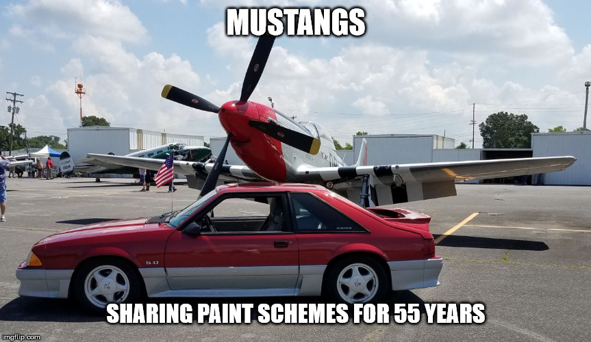 Mustang paint | MUSTANGS; SHARING PAINT SCHEMES FOR 55 YEARS | image tagged in mustang | made w/ Imgflip meme maker