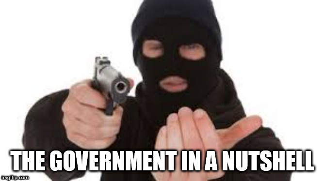 Robber | THE GOVERNMENT IN A NUTSHELL | image tagged in robber,government,politics,politician,politicians,political | made w/ Imgflip meme maker