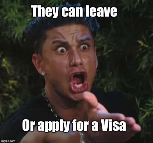 DJ Pauly D Meme | Or apply for a Visa They can leave | image tagged in memes,dj pauly d | made w/ Imgflip meme maker