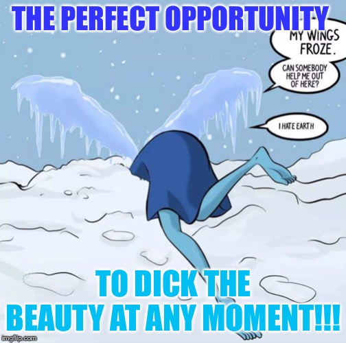 P o | THE PERFECT OPPORTUNITY; TO DICK THE BEAUTY AT ANY MOMENT!!! | image tagged in p o | made w/ Imgflip meme maker