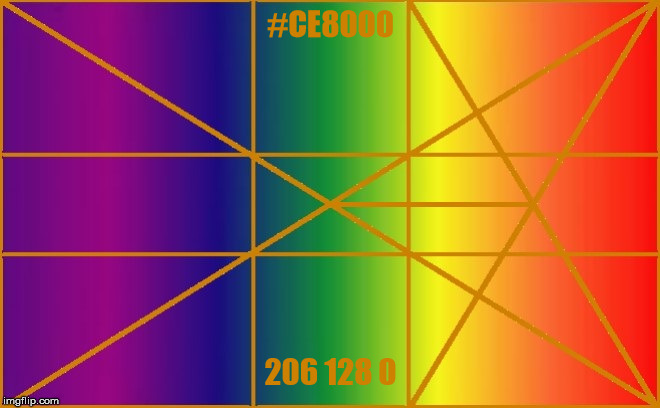 The Golden Ratio - #CE8000 206 128 0 | #CE8000; 206 128 0 | image tagged in the golden ratio,colors,visible light spectrum,geometry | made w/ Imgflip meme maker