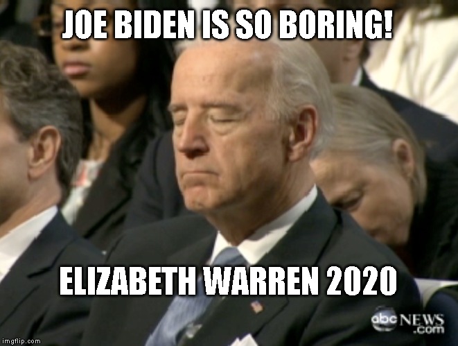 Joe Biden Fell Asleep During President Obama's State of the Union Address in 2011 | JOE BIDEN IS SO BORING! ELIZABETH WARREN 2020 | image tagged in sleepy joe,elizabeth warren,warren 2020,democratic party | made w/ Imgflip meme maker