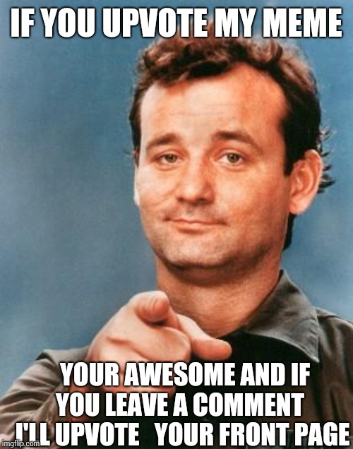 I won't upvote anything nsfw or that I think should be nsfw, or something that I've already upvoted | IF YOU UPVOTE MY MEME; YOUR AWESOME AND IF YOU LEAVE A COMMENT  I'LL UPVOTE   YOUR FRONT PAGE | image tagged in bill murray you're awesome | made w/ Imgflip meme maker