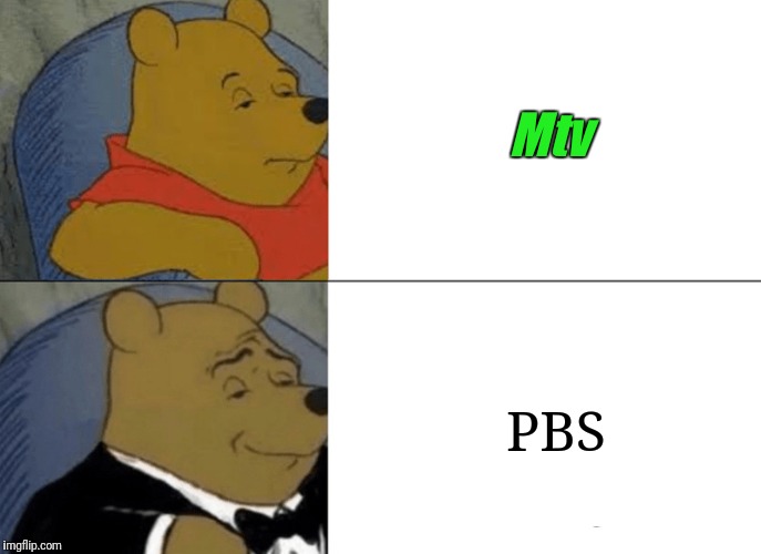 Tuxedo Winnie The Pooh | Mtv; PBS | image tagged in memes,tuxedo winnie the pooh | made w/ Imgflip meme maker