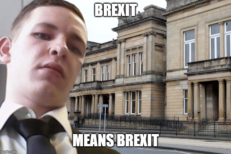 Brexit | BREXIT; MEANS BREXIT | image tagged in brexit | made w/ Imgflip meme maker