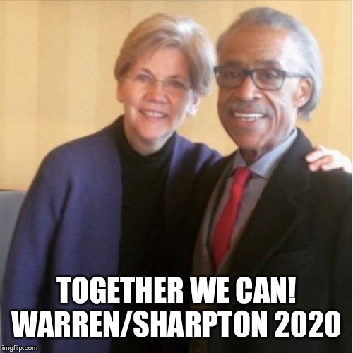 Ljherr | TOGETHER WE CAN! WARREN/SHARPTON 2020 | image tagged in ljherr | made w/ Imgflip meme maker