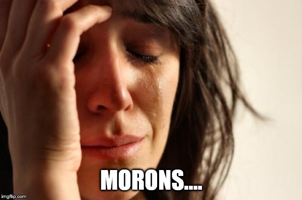 First World Problems Meme | MORONS.... | image tagged in memes,first world problems | made w/ Imgflip meme maker