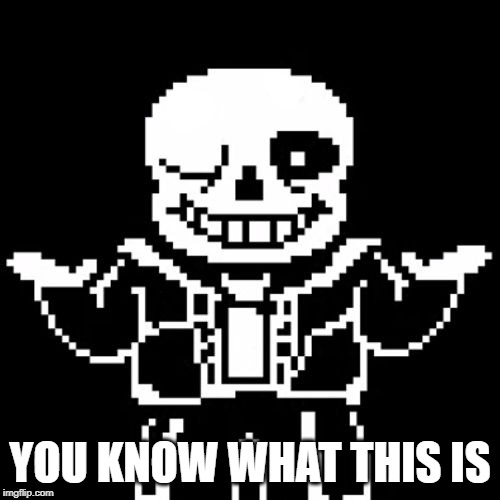 Sans | YOU KNOW WHAT THIS IS | image tagged in sans | made w/ Imgflip meme maker