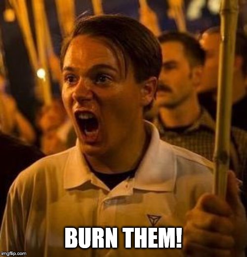 alt right douche | BURN THEM! | image tagged in alt right douche | made w/ Imgflip meme maker