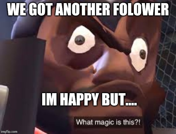 Im happy but its not normal. | WE GOT ANOTHER FOLOWER; IM HAPPY BUT.... | image tagged in what magic is this | made w/ Imgflip meme maker