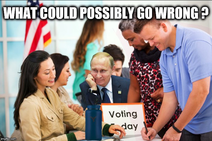 Top of the Republican Ticket... | WHAT COULD POSSIBLY GO WRONG ? | image tagged in vladimir putin,vote,election,treason | made w/ Imgflip meme maker