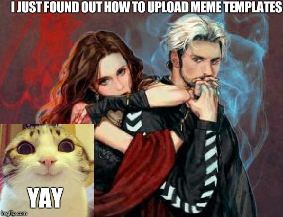 I JUST FOUND OUT HOW TO UPLOAD MEME TEMPLATES; YAY | image tagged in pietro x wanda | made w/ Imgflip meme maker