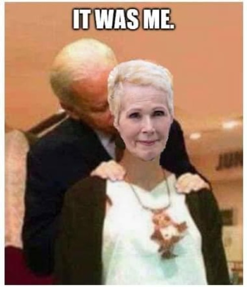 Creepy Uncle Joe Biden's at it Again! | image tagged in creepy uncle joe,creepy joe biden,e jean carroll,pervert,fetish,crazy liberals | made w/ Imgflip meme maker