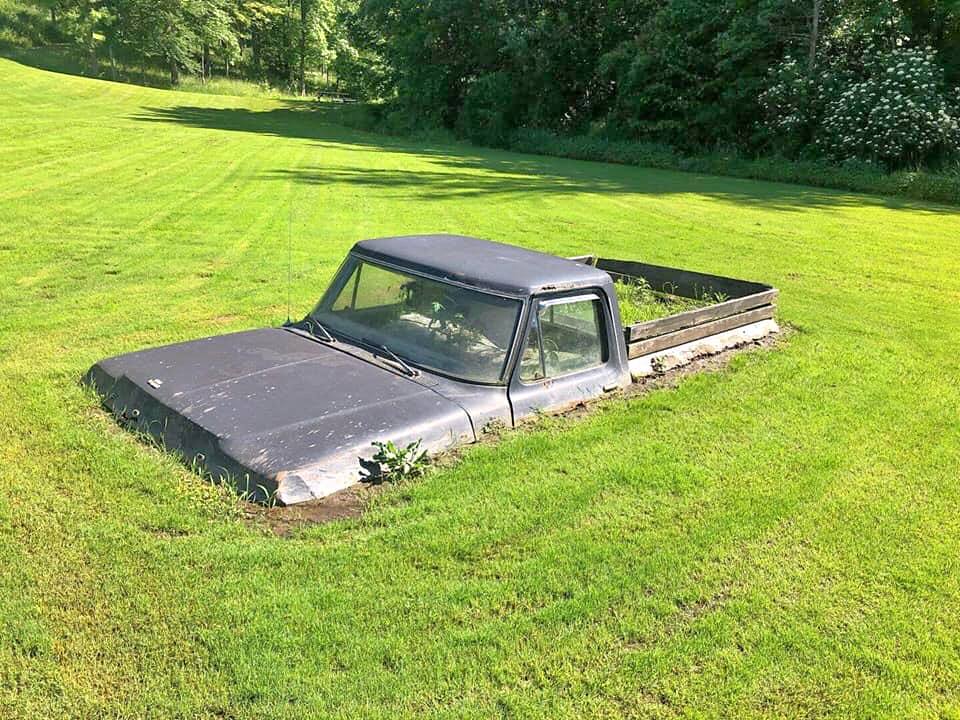 High Quality Truck in Grass Blank Meme Template