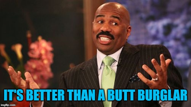 Steve Harvey Meme | IT'S BETTER THAN A BUTT BURGLAR | image tagged in memes,steve harvey | made w/ Imgflip meme maker