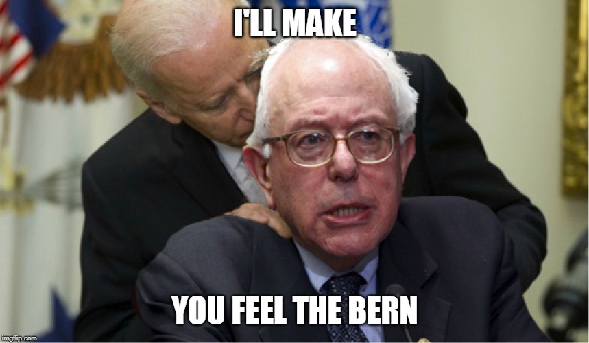 FEEL IT | I'LL MAKE; YOU FEEL THE BERN | image tagged in feel the bern,joe biden | made w/ Imgflip meme maker