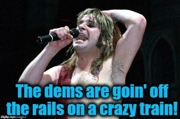 The dems are goin' off the rails on a crazy train! | made w/ Imgflip meme maker