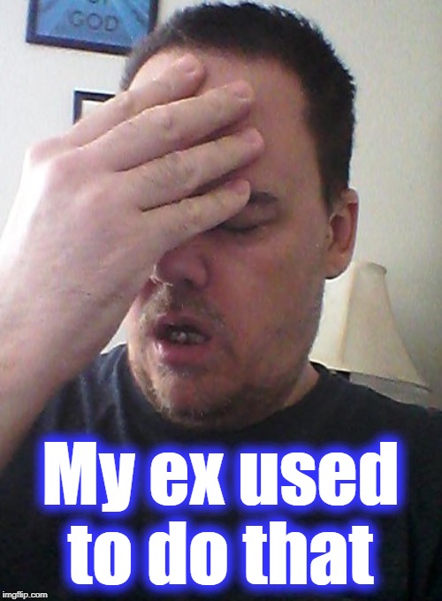 face palm | My ex used to do that | image tagged in face palm | made w/ Imgflip meme maker