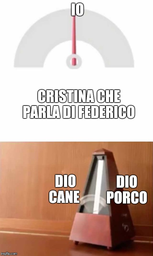 Metronome | IO; CRISTINA CHE PARLA DI FEDERICO; DIO CANE; DIO PORCO | image tagged in metronome | made w/ Imgflip meme maker