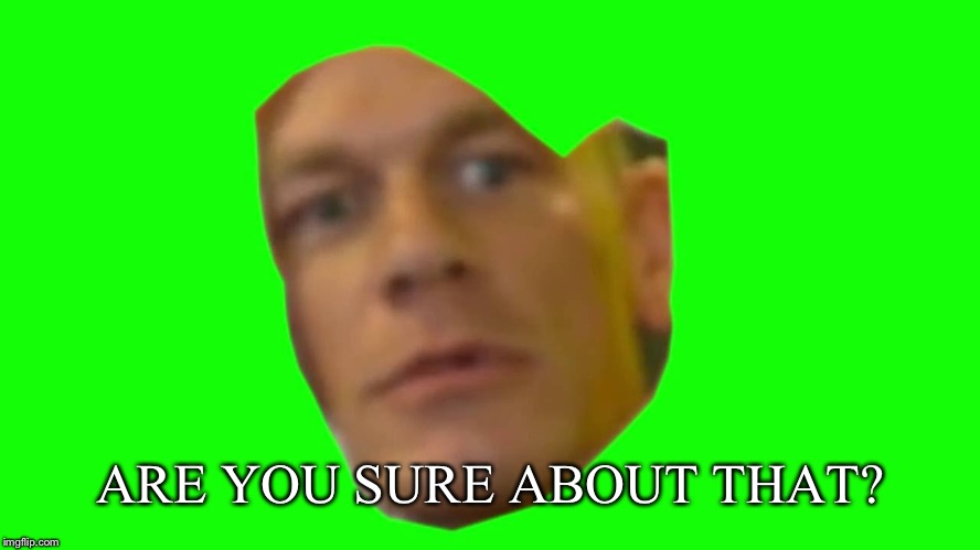 Are you sure about that? (Cena) | ARE YOU SURE ABOUT THAT? | image tagged in are you sure about that cena | made w/ Imgflip meme maker
