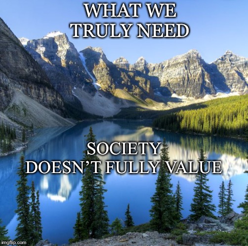 And It’s Killing Us | WHAT WE TRULY NEED; SOCIETY DOESN’T FULLY VALUE | image tagged in need,society,value,nature,environmental | made w/ Imgflip meme maker