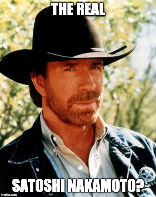 Chuck Norris Meme | THE REAL; SATOSHI NAKAMOTO? | image tagged in memes,chuck norris | made w/ Imgflip meme maker