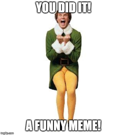 BUDDY THE ELF | YOU DID IT! A FUNNY MEME! | image tagged in buddy the elf | made w/ Imgflip meme maker
