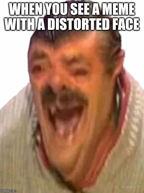 WHEN YOU SEE A MEME WITH A DISTORTED FACE | image tagged in funny meme,weird | made w/ Imgflip meme maker