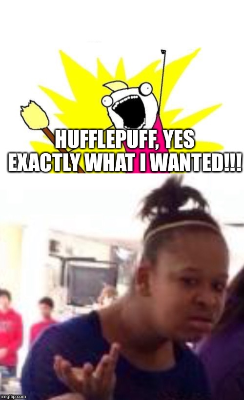  HUFFLEPUFF, YES EXACTLY WHAT I WANTED!!! | image tagged in memes,x all the y | made w/ Imgflip meme maker