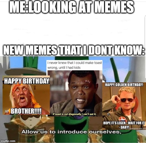 Allow us to introduce ourselves | ME:LOOKING AT MEMES; NEW MEMES THAT I DONT KNOW: | image tagged in allow us to introduce ourselves | made w/ Imgflip meme maker
