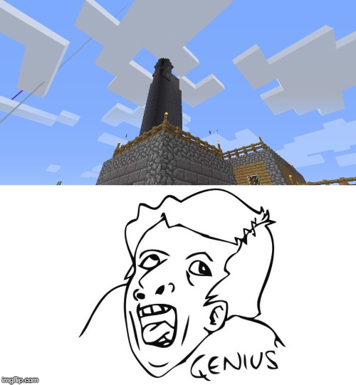 a very tall church | image tagged in minecraft,villager,genius,memes | made w/ Imgflip meme maker