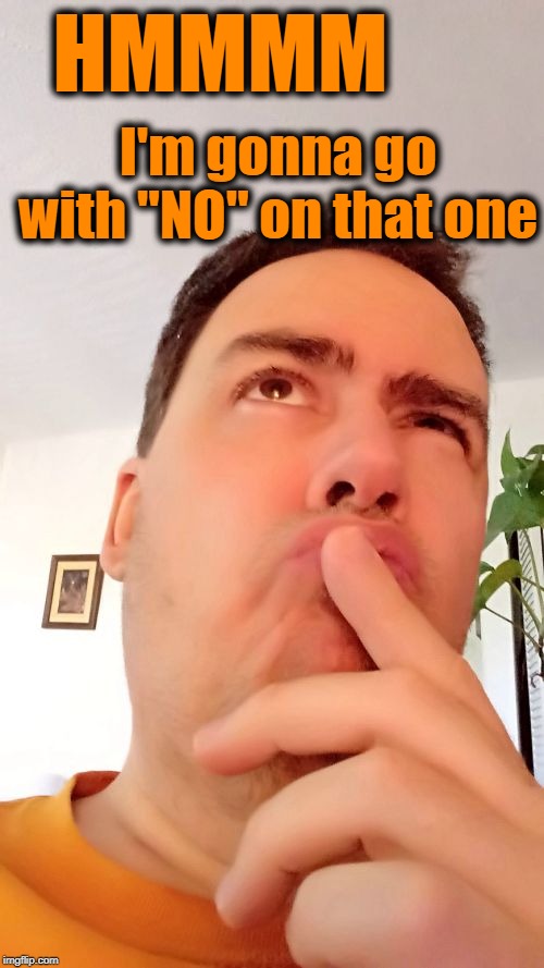 Hmmm | HMMMM I'm gonna go with "NO" on that one | image tagged in hmmm | made w/ Imgflip meme maker