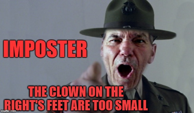 coollew imposter | THE CLOWN ON THE RIGHT'S FEET ARE TOO SMALL | image tagged in coollew imposter | made w/ Imgflip meme maker