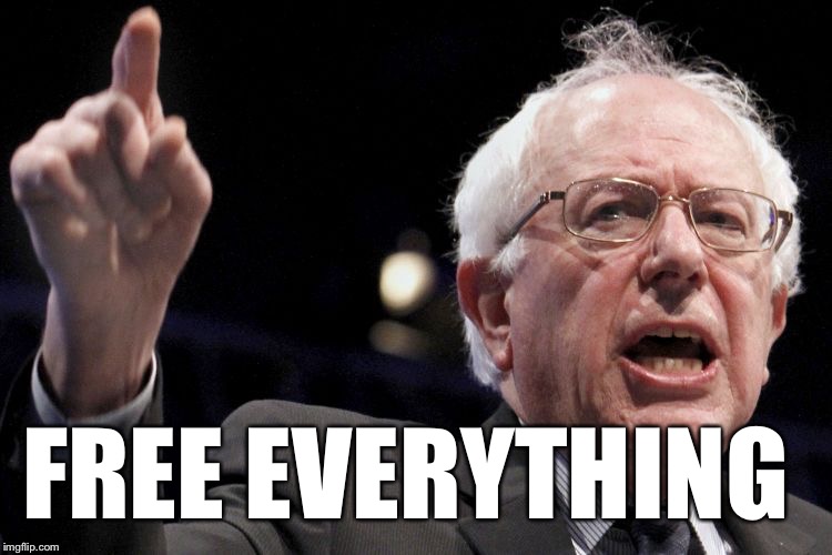 Bernie Sanders | FREE EVERYTHING | image tagged in bernie sanders | made w/ Imgflip meme maker