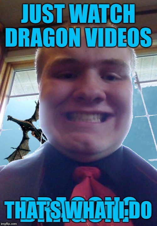 Dragon Kid 2 | JUST WATCH DRAGON VIDEOS THAT’S WHAT I DO | image tagged in dragon kid 2 | made w/ Imgflip meme maker