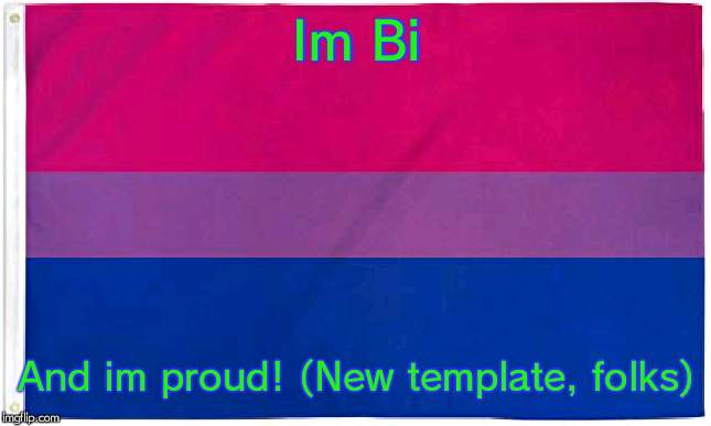 Bisexual and Proud! | Im Bi; And im proud! (New template, folks) | image tagged in bisexual flag,lgbt,gay pride flag | made w/ Imgflip meme maker