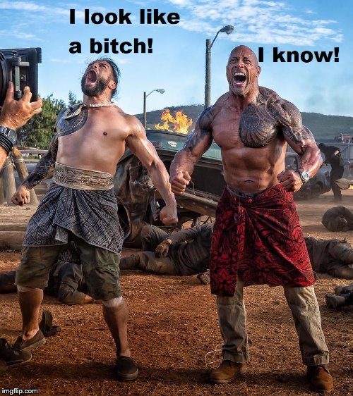 Hobbs and Shaw | image tagged in the rock | made w/ Imgflip meme maker