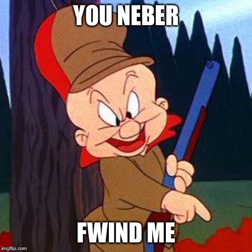 Elmer Fudd | YOU NEBER FWIND ME | image tagged in elmer fudd | made w/ Imgflip meme maker