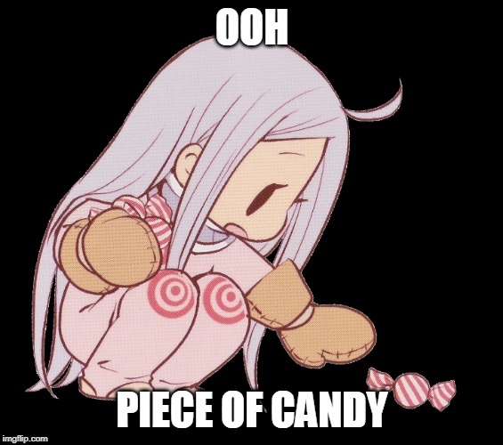 SHIRO | OOH; PIECE OF CANDY | image tagged in anime,deadman wonderland | made w/ Imgflip meme maker