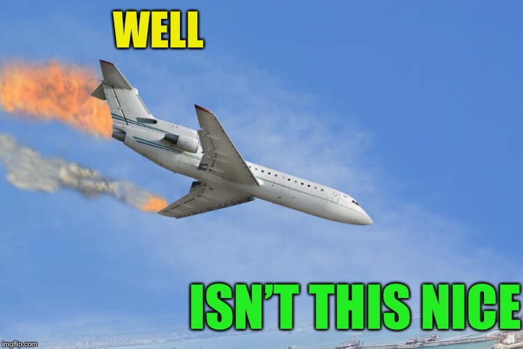 Plane Crash | WELL ISN’T THIS NICE | image tagged in plane crash | made w/ Imgflip meme maker