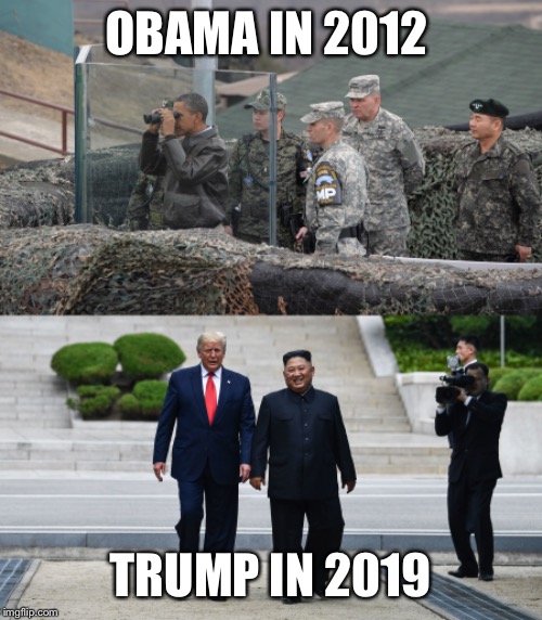 Any questions? | OBAMA IN 2012; TRUMP IN 2019 | image tagged in maga | made w/ Imgflip meme maker