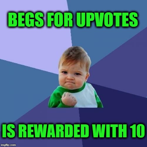 Success Kid | BEGS FOR UPVOTES; IS REWARDED WITH 10 | image tagged in memes,success kid | made w/ Imgflip meme maker