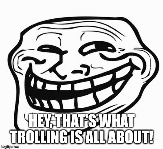 Trollface | HEY, THAT'S WHAT TROLLING IS ALL ABOUT! | image tagged in trollface | made w/ Imgflip meme maker