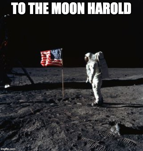 TO THE MOON HAROLD | made w/ Imgflip meme maker